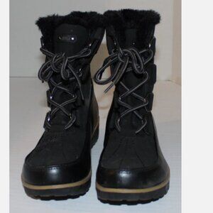 Black Boots JBU 7 M Weatherproof Winter Ready Lace Up No Skid Soles for Traction